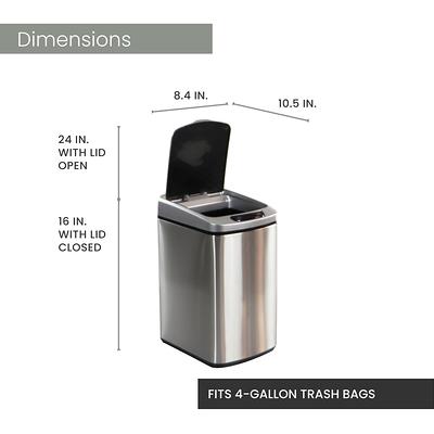 happimess Chuck Kitchen/Office 17.2-Gallon Open-Top Trash Can, Chrome