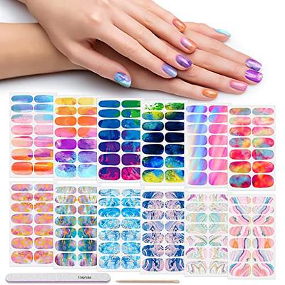  DANNEASY 8 Sheets Retro Nail Stickers Metallic Nail