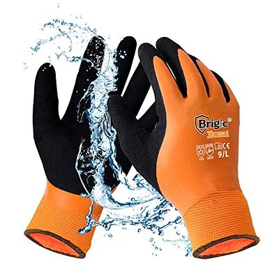 Schwer Waterproof Winter Work Gloves for Men, Orange, L 