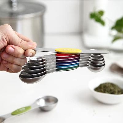 Spring Chef Magnetic Measuring Spoons Set with Strong N45 Magnets, Heavy  Duty Stainless Steel Metal, Fits in Most Kitchen Spice Jars for Baking &  Cooking, BPA Free, Multi-Color, Set of 8 with