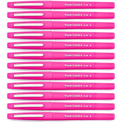 Sabary Mini Highlighter Nurse Pen Pack Set Nurse Pens for Badge Include Pink  and Purple Tip Highlighter 2 Permanent Marker Pen and 2 Retractable Ball Pen  with 2 Nursing Keychain Clip (Pink