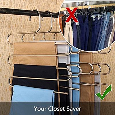 DOIOWN Clothes Hangers Space Saving - 6 Tier Coat Hangers Space Saving  Hangers Non Slip Foam Padded Hangers, 2 Pack Black Metal Sweater T Shirt