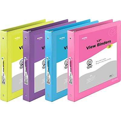 Blue Summit Supplies 4 Pack 2 inch 3 Ring Binders, Rugged Design for Home, Office, and School, Designed for of 8.5 inch x 11 inch Paper, Purple, Whit