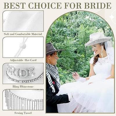 Suhine Bride Cowgirl Hat with Glitter Fringe for Bachelorette Party  Rhinestone White Cowboy Hat Western Disco Style Bling Hat Wedding Bridal  Shower Gift for Women Costume Cosplay - Yahoo Shopping