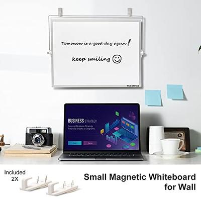 TSJ OFFICE Small Desktop Whiteboard - 12 X 8 Glass Dry Erase Board with  Stand