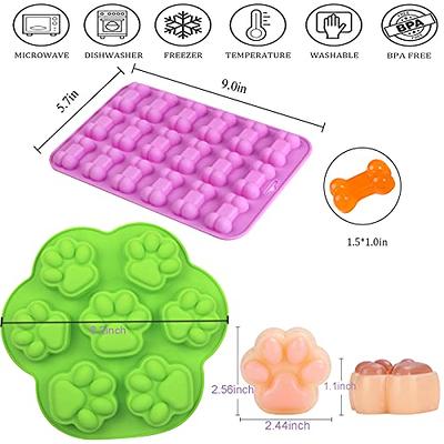 3 Pack Silicone Molds Puppy Dog Paw and Dog Bone Silicone Dog Treat Molds  for Baking Chocolate,Candy,Jelly,Ice Cube,Dog Treats 