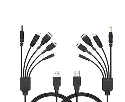 5 in 1 USB Charger Cable for Nintendo DS Lite/Wii U/New 3DS (XL/LL), 3DS  (XL/LL), 2DS, DSi (XL/LL),NDS/Gameboy Advance SP, PSP 1000 2000 3000,  Multi-Functional USB Charging Cord with Cable Tie 