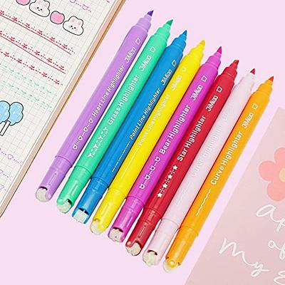 Aechy Colored Curve Pens, Dual Tip Pens with 6 Different Curve Shapes & 8  Colors