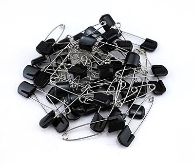 yueton 50pcs Black Plastic Head Baby Safety Pins Safety Locking