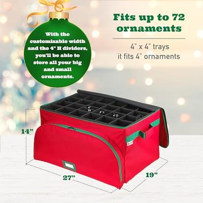 HOLDN' STORAGE Premium Christmas Ornament Storage Container - Holds Up to  72-4” Ornaments Durable 600D Fabric - Adjustable Dividers - 3 Individual  Trays - Metal Frame - Red - Yahoo Shopping