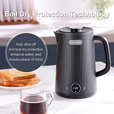   Basics Stainless Steel Portable Fast, Electric Hot Water  Kettle for Tea and Coffee, Automatic Shut Off, 1 Liter, Black and Sliver:  Home & Kitchen