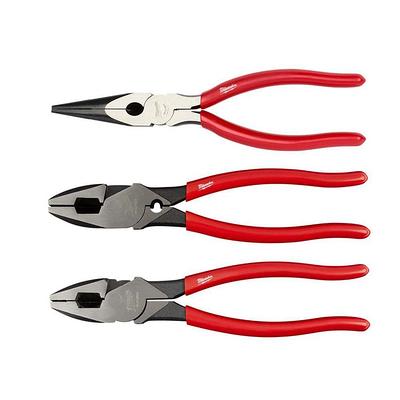 Milwaukee 9 in. High-Leverage Linesman Pliers with Crimper Set with 8 in. Long  Nose Plier (3-Piece) - Yahoo Shopping