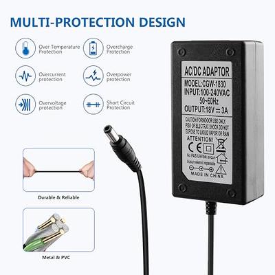 18V Power Cord for Cricut Explore air 2, Cricut Maker, Expression2, Create,  Cake, Mini, Original, Maker, Explore, Explore Air, Explore One, Charger