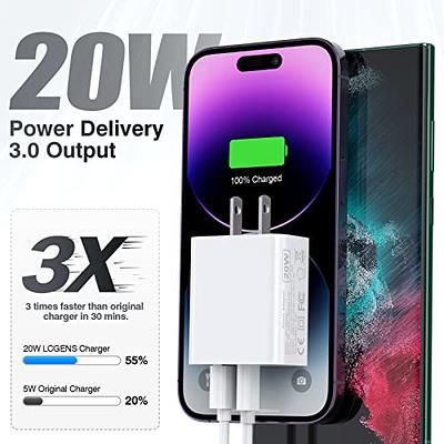 USB C Wall Charger 40W, 2 Pack Dual Port 20W PD 3.0 Type C Fast Charging  Block, Durable Compact Power Adapter for iPhone 11/12/13/14/15/Pro Max