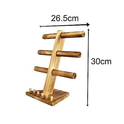 LadyRosian 3 Tier Wooden Bracelet Holder, Bangle Watch Necklace Display  Storage Jewelry Holder Stand Display Organizer,Brown - Yahoo Shopping