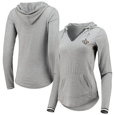 Women's Fanatics Branded Heathered Gray New Orleans Saints Big Role Raglan Pullover Sweatshirt