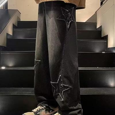 Y2K Baggy Jeans Women Fairycore Star Patchwork Demin Pants Grunge Emo  Clothing Acubi Gothic Jogger Sweatpants (Blue,Small) - Yahoo Shopping