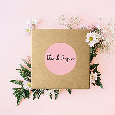 1.5 Inch Thank You Stickers, 500 PCS Pink Sealing Stickers Thank