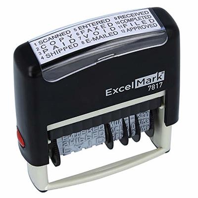 ExcelMark 12 Phrase Self-Inking Date Stamp - 2 x 1/4 Impression - Black  Ink (7817) - Yahoo Shopping