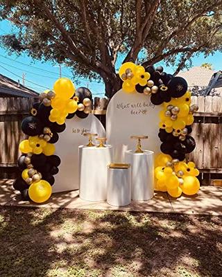 Balloon Arch. Yellow, Black, Silver Theme Party. DIY Balloon