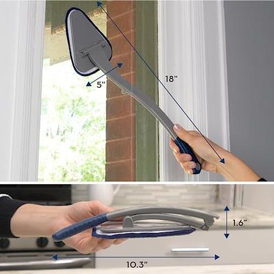 S&T INC. Glass Cleaner, Collapsible Window Cleaner for Home, Car, and  Windshield 3 Microfiber Pads, Grey and Blue