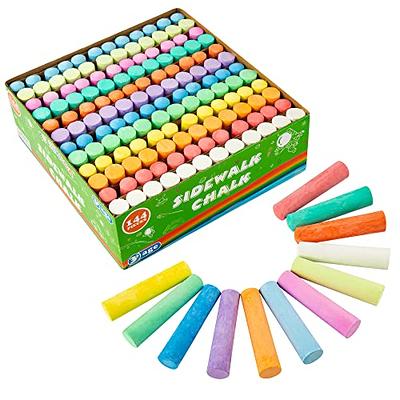 Chalk City Sidewalk Chalk, 52 Count, 12 Colors, Jumbo Chalk, Non