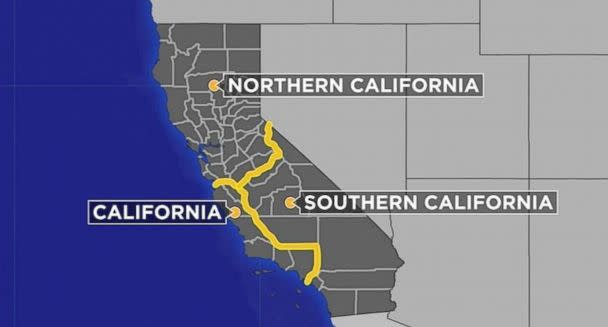 PHOTO: The CAL 3 proposal would split California into three new states: Northern California, California and Southern California. (KABC)