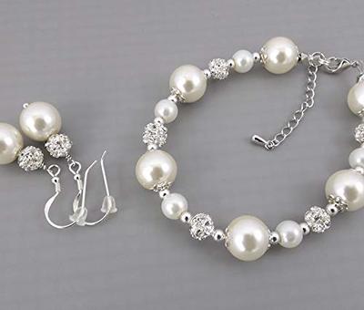 Bonuci 8 Pcs Pearl Necklace Pearl Earrings Pearl Bracelet Set 1920s  Simulated Pearls Accessories Wedding Pearl Jewelry Set Christmas Gift for  Women Mom Wife (Graceful Style) - Yahoo Shopping