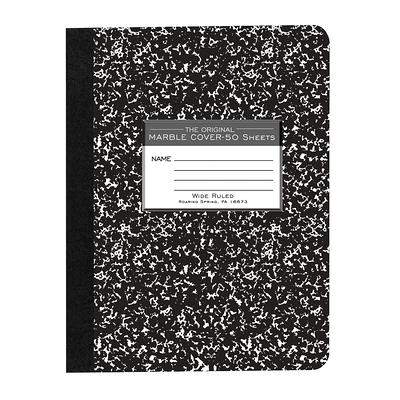 Staples Composition Notebook, 7.5 x 9.75, Wide Ruled, 100 Sheets, Black (ST55076)