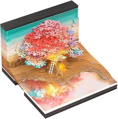 MACTANO Timepiece Calendar 2024, 3d Sakura Tree Memo Pad Art Sticky Notes,  Paper Desk Calendar Pink Small : : Office Products