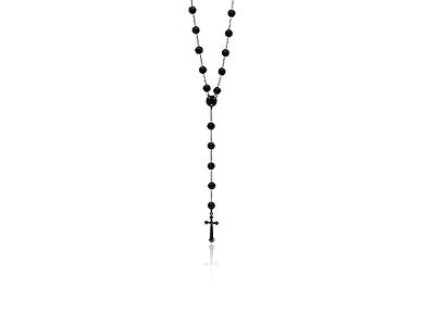 Abstract Metal Necklace With Black Cross Pendant Statement