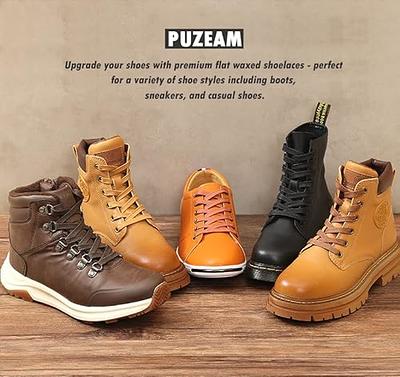 Puzeam 2 Pairs Flat Waxed Cotton Shoelaces for Boots & Casual Shoes,  Replacement Leather Boot Shoestrings, 1/4 (7mm) Wide Premium and Durable  Laces for Hiking and Work Boots (Black 63) - Yahoo Shopping