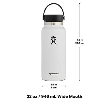 Hydro Flask Bottle, Wide Mouth, White, 32 Ounce