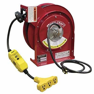 Reelcraft Spring Retractable Power Cord Reel - 75 Ft. Triple Outlet L 70075  123 9 - Acme Tools