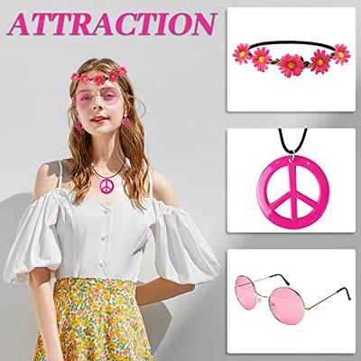 Hippie Costume Set Hippie Accessories Include Peace Sign Necklace