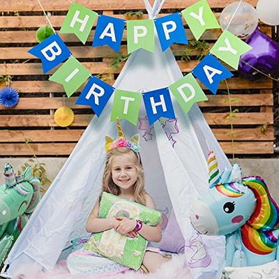 LITAUS, Pastel Happy Birthday Banner - Pre-Strung, 9 ft, No DIY | Birthday  Decorations | Happy Birthday Sign for Birthday Decor, Backdrop | Birthday