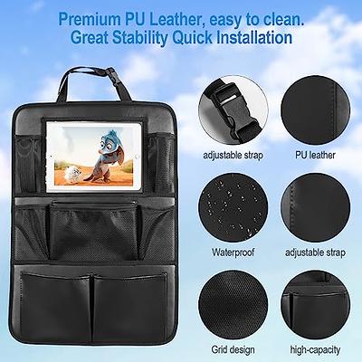 Car Backseat Organizer with Tablet Holder Storage Pockets PU