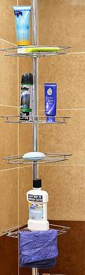 Home Basics 2 Tier Wall Mounting Chrome Plated Steel Bathroom