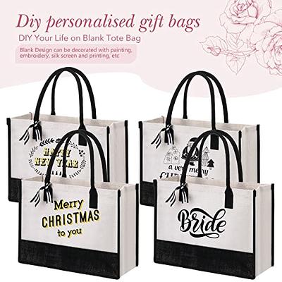 yeload 20 Pieces Canvas Tote Bags with Handles Bulk - Black and White Blank  Sublimation Tote Bags for Women, Bridesmaids, and Daily Use - Bulk Tote