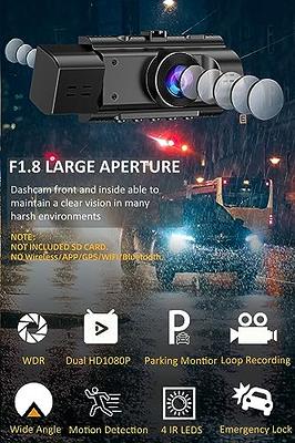 Dual Dash Cam Front and Inside FHD 1080P Dashcams for Cars with