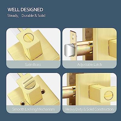 EHOMEWARE Gold Door Handles with White Leather Handle, 6 Pack