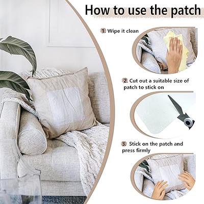 Self-Adhesive Linen Repair Patches 8 x 11 Inch (2PCS), Linen Fabric Patches  for Sofa Repair, Couch Fabric Repair Patch Kit for Furniture, Sofa