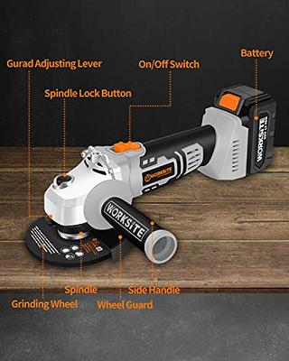 4 1/2 Cordless Angle Grinder, [2-Pack 18V 5.5 Ah Battery Included] Mini  Powered Angle Grinder, Tool Kit with Handle, Grinding Wheel, Cutting Wheel