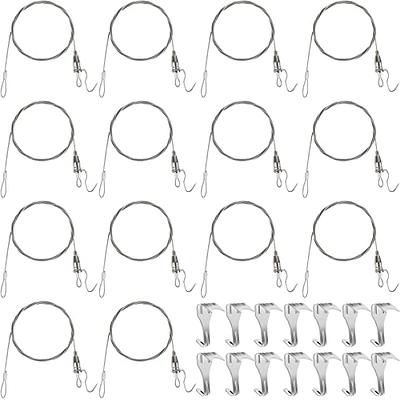 Heavy Duty Picture Wire Hanging Kit - D-Ring, Screws, Hanging Hooks,Level.  Supports up to 110 lbs 50+ Feet (15.25M) Stainless Steel Wire Hanger