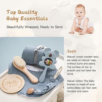 8PCS Baby Shower Gifts, New Born Baby Gifts for Girls Boys, Unique Newborn  Essentials Gift Set, Baby Gift Basket Includes Baby Blankets, Funny Socks