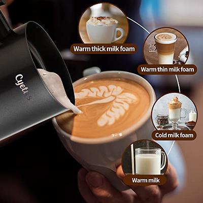 CYETUS Milk Frother, 4-in-1 Electric Milk Steamer, Automatic Warm and Cold  Foam Maker Milk Warmer for Coffee, Latte, Cappuccinos, Macchiato, Stainless  Steel, Black - Yahoo Shopping