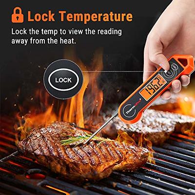 AMMZO Digital Meat Thermometer for Grilling, Instant Read Food Thermometer  Waterproof with Backlight for Cooking, Deep Fry, BBQ, Grill, Smoker and