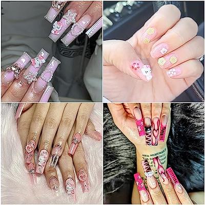 3D Cute Nail Charms Cute Nail Charms Decoration Kawaii Nail Rhinestones for  Acrylic Nails Flatback Glitter Design Nail Jewelry Charms Cartoon Nail