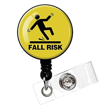 Fall Risk,Funny Badge Reel，Retractable ID Card Badge Holder with