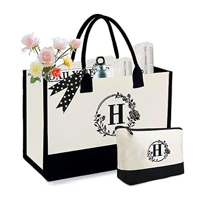 Personalized Canvas Tote Bag Large Monogram Tote Bridesmaid 